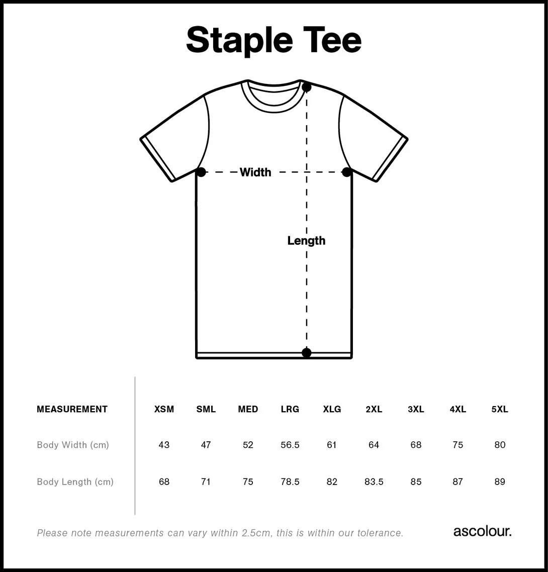 Maattabel heren t-shirt